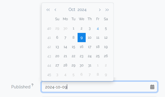 Image of the date input